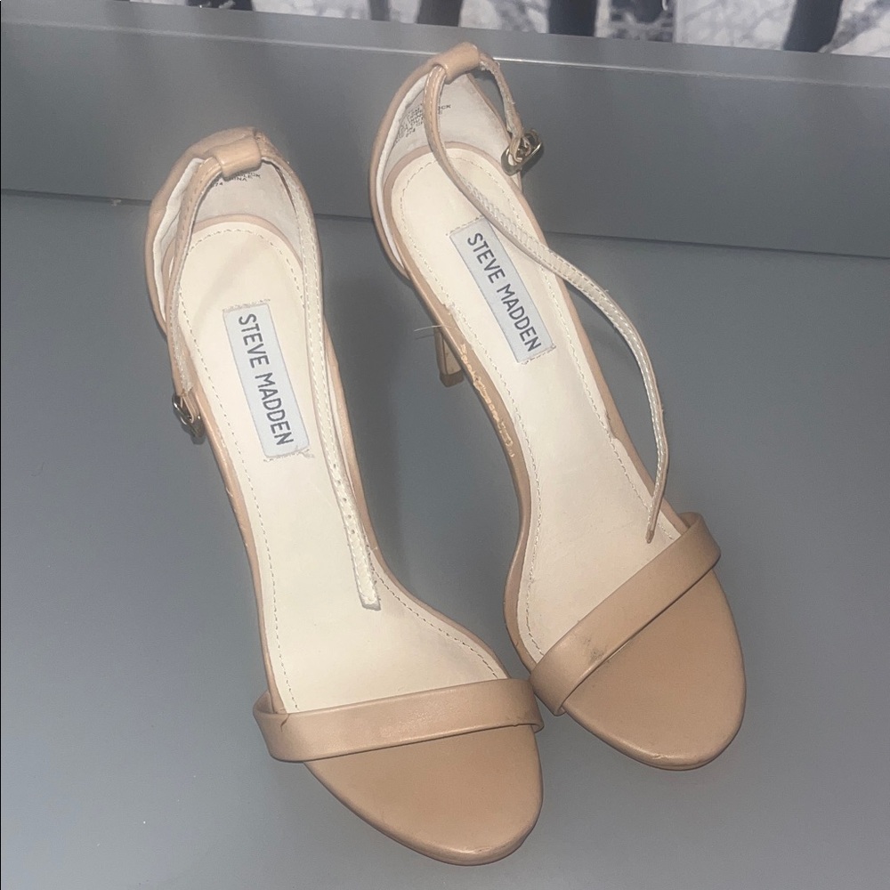Steve Madden Nude Ankle Strap Heels